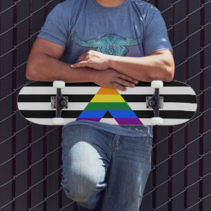 Skateboard SlipperyJoe's Straight Ally Drapeau gay cadeaux LG