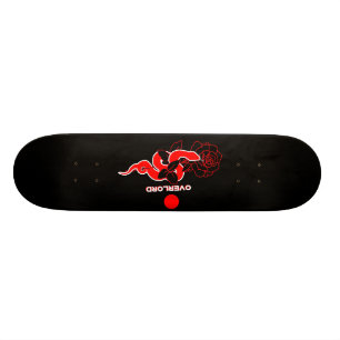 Skateboard Snake&Rose : Point rouge