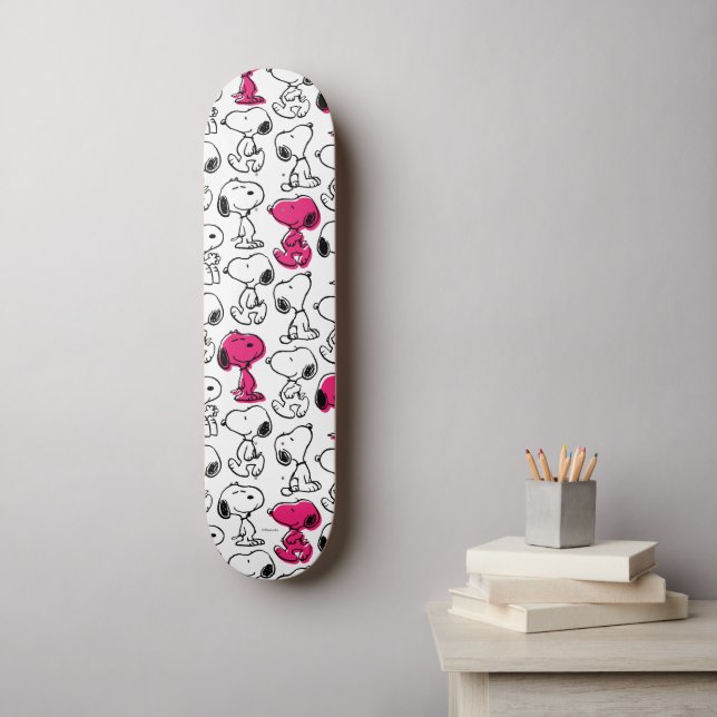 Skateboard Snoopy Black & Magenta Motif (Art mural)