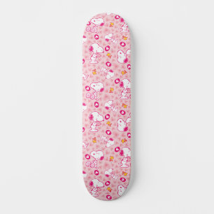 Skateboard Snoopy & Woodstock Motif Coeurs roses