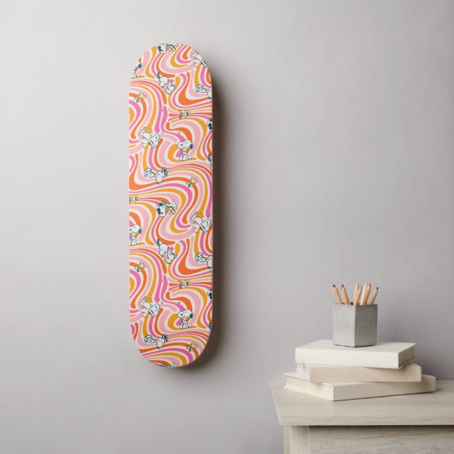 Skateboard Snoopy & Woodstock Super Vibes Motif orange (Art mural)