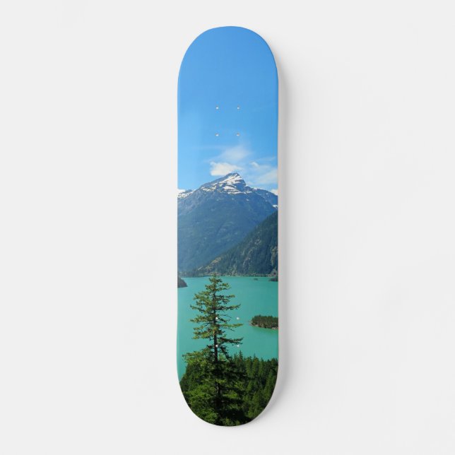 Skateboard Snowy Mountain Turquoise Lake à Washington (Recto)