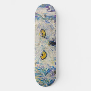 Skateboard Snowy Owen Eyes Connaissance Animal Maureen Girard