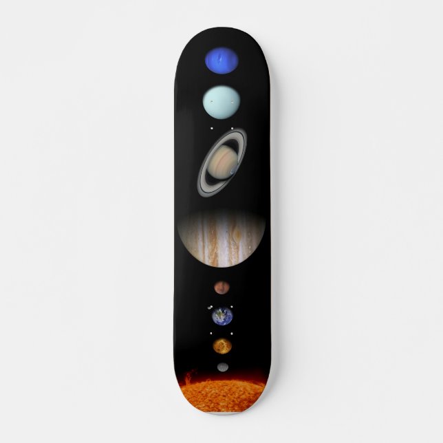 Skateboard solar system planets skate deck (Devant)