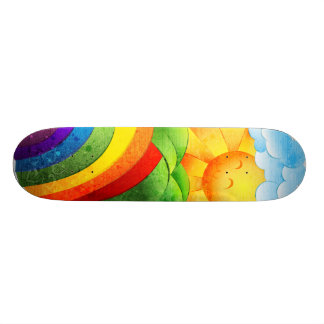 Skateboard Soleil et arcs-en-ciel