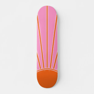 Skateboard Soleil Lever Rose Et Orange Vintage Boho Sunshine