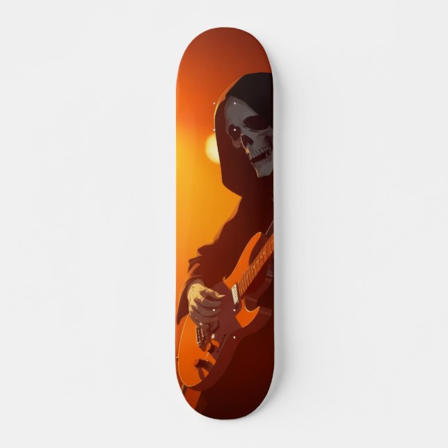 Skateboard Sombre avec guitare (Devant)