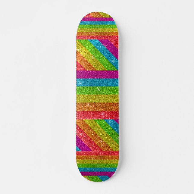 Skateboard Sparkly LGBTQ - Parties scintillant arc-en-ciel Ga (Devant)