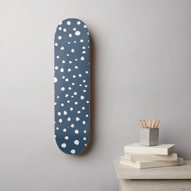 Skateboard Spots Dalmatiens Bleus Marine, Points Dalmatiens,  (Art mural)