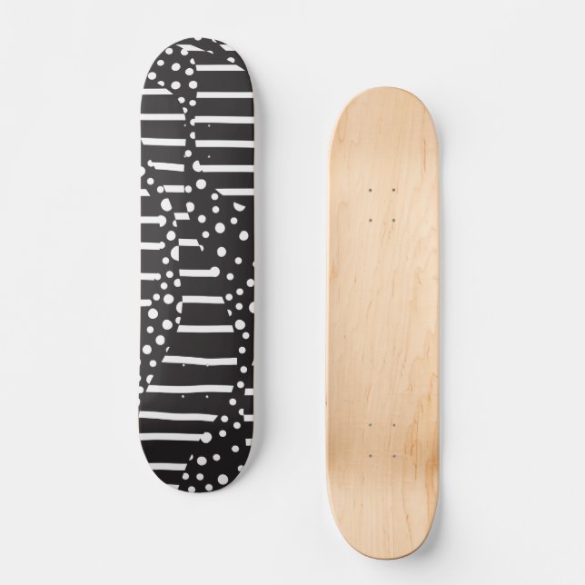 Skateboard Spots et bandes 2 en blanc sur noir (Recto)