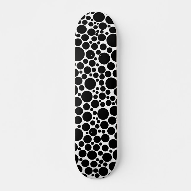 Skateboard Spotty - Noir sur Blanc (Devant)