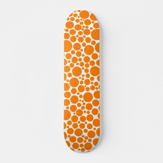 Skateboard Spotty - Orange sur blanc (Devant)