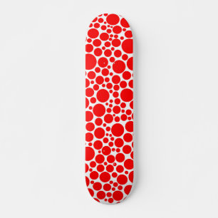 Skateboard Spotty - Rouge sur blanc