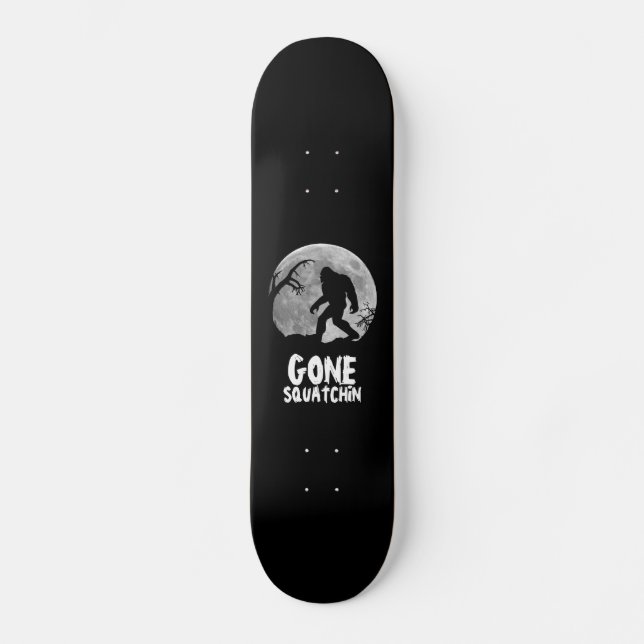 Skateboard Squatchin allé avec la lune et la silhouette (Recto)