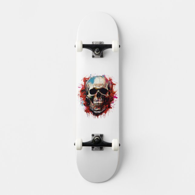 Skateboard Squelette crâne cool (Recto)