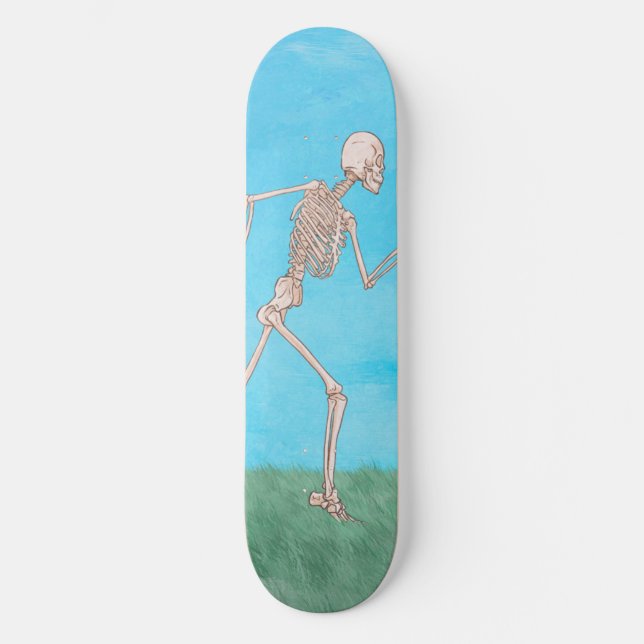 Skateboard Squelette drôle en train de courir (Recto)