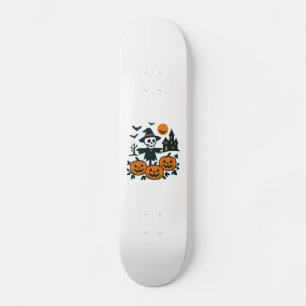 Skateboard Squelette éffrayant épouvantail et nuit hantée mai