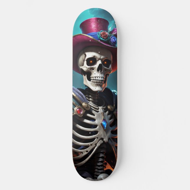 Skateboard Squelette, Halloween, Casquette, Imaginaire, Guerr (Recto)