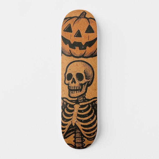 Skateboard Squelettes d'Halloween vintages/rétro (Recto)