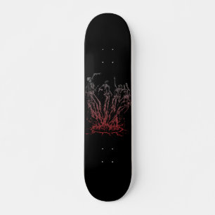 Skateboard Squelettes surgissant des flammes