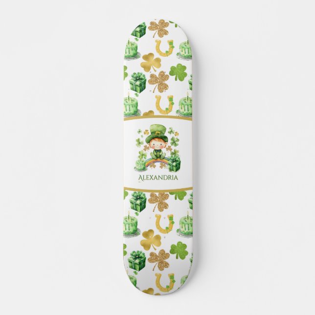 Skateboard St patrick Lucky One Birthday (Devant)