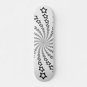 Skateboard Star Spiral : Black Stars : Patinage