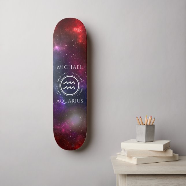 Skateboard Starfield Aquarius Water Bearer Western Zodiac (Art mural)