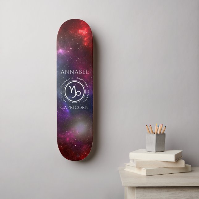 Skateboard Starfield Capricorne Chèvre Zodiac occidental (Art mural)
