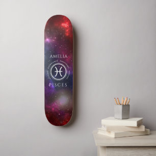 Skateboard Starfield Poissons Zodiac occidental