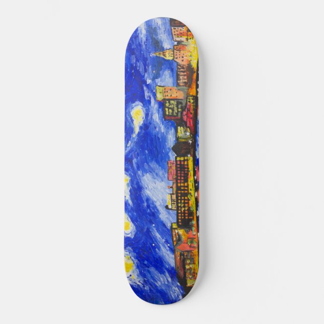Skateboard "Starry Night Over Savannah" par T.S. Tire (Recto)