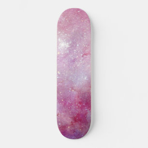 Skateboard Starry Space Light Rose Aquarelle Stars Galaxy