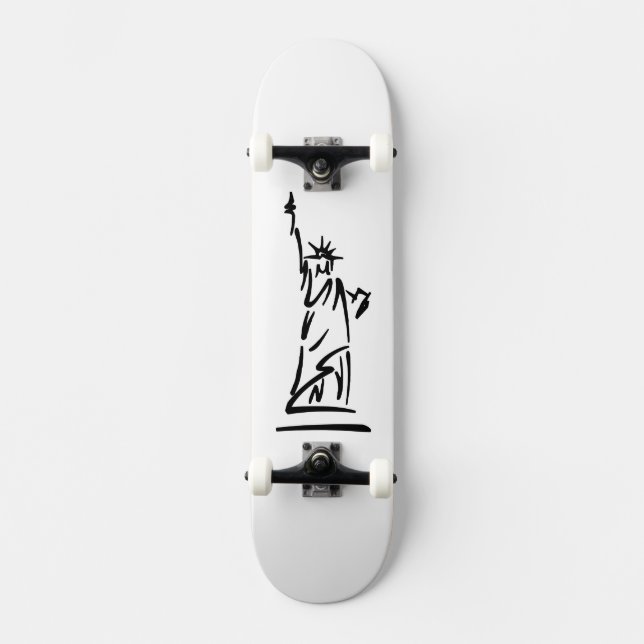 Skateboard Statue de la Liberté Bleue (Recto)