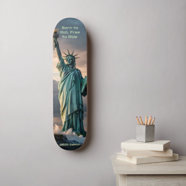 Skateboard Statue of Liberty 1776–2026 Freedom Skate Art (Art mural)
