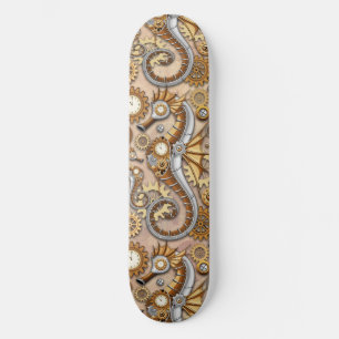 Skateboard Steampunk Seahorse Vintage Surreal Art