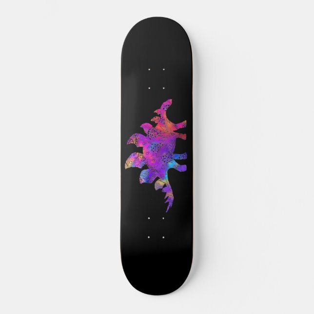 Skateboard Stegosaurus arc-en-ciel (Recto)