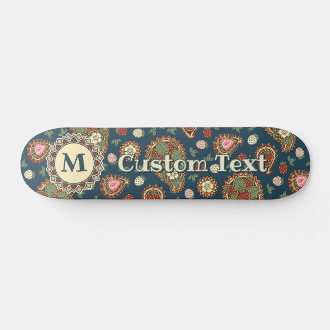 Skateboard Strawberry Paisley Motif Skate (Horz)