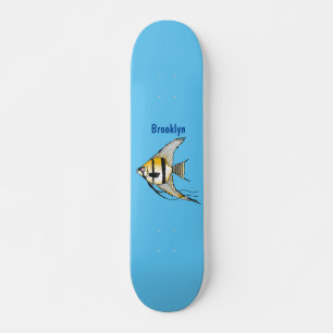 Skateboard Striped angelfish cartoon