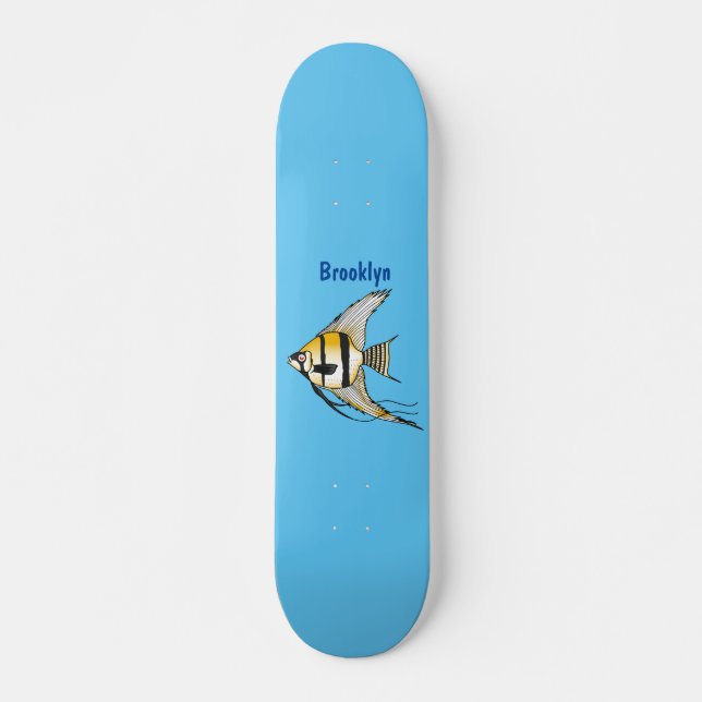 Skateboard Striped angelfish cartoon (Devant)