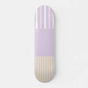 Skateboard Stripes Pop Couleur - Rose Pastel, Jaune & Violet