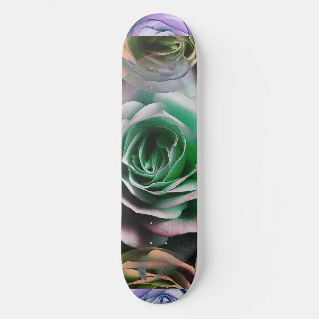 SKATEBOARD STYLE ARTISTIQUE DE FLEURS DE ROSES (Recto)