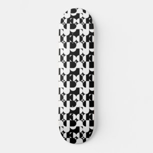 Skateboard Style Bauhaus Noir Et Blanc Géométrique Rétro