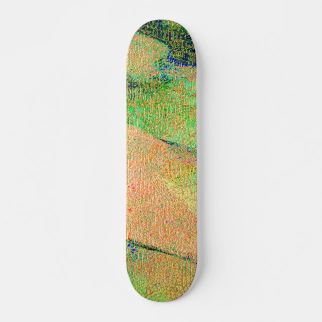Skateboard Style cuir rincé, peintures vert orange (Devant)