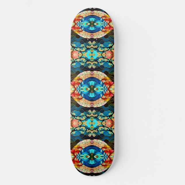 SKATEBOARD STYLE D'ART JAPONAIS FORET SYMETRIQUE (Recto)