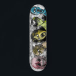 Skateboard Style de livre comique Horreur Zombies<br><div class="desc">Ce skateboard présente un livre de bande dessinée inspiré collage d'illustrations zombies dans un arc-en-ciel d'horreur de rouge et rose,  beige,  jaune,  vert et bleu. Ces graphismes ont un style déprimé pour un look déplaisant.</div>