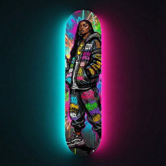 Skateboard Style Graffiti Portrait femme noire