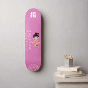 Skateboard Style japonais féminin avec Monogramme "Fleur"