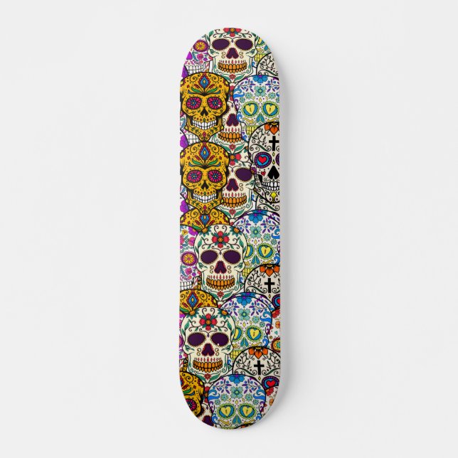 Skateboard Sugar Skull Day of the Dead Halloween  (Devant)