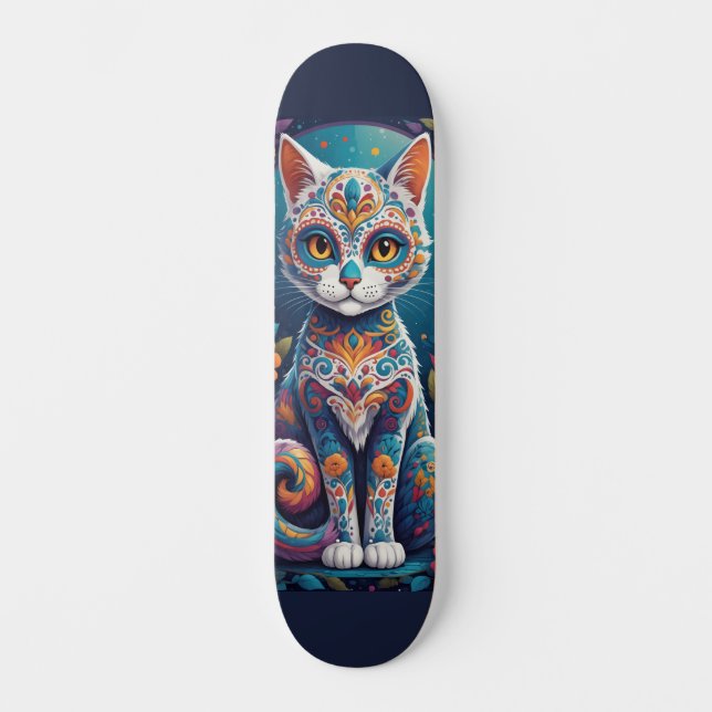 Skateboard Sugar Skull Kitty (Recto)