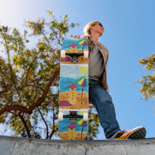 Skateboard Summer Snowman - Kids Art pour CHOC