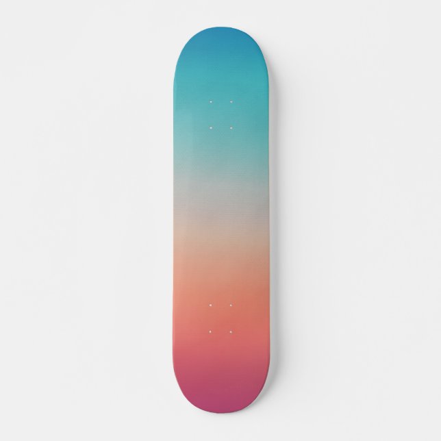 Skateboard Sunset Ombre Turquoise to rose (Devant)
